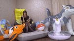 Geliebte Inflatables mit High Heels und Zigarette zerstört